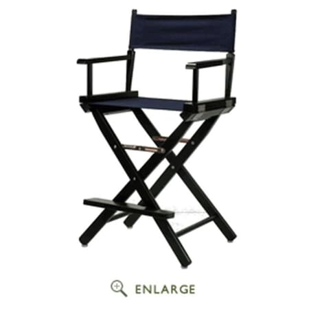 Casual Home Casual Home 220-02-021-10 24 in. Directors Chair Black Frame with Navy Blue Canvas 220-02/021-10